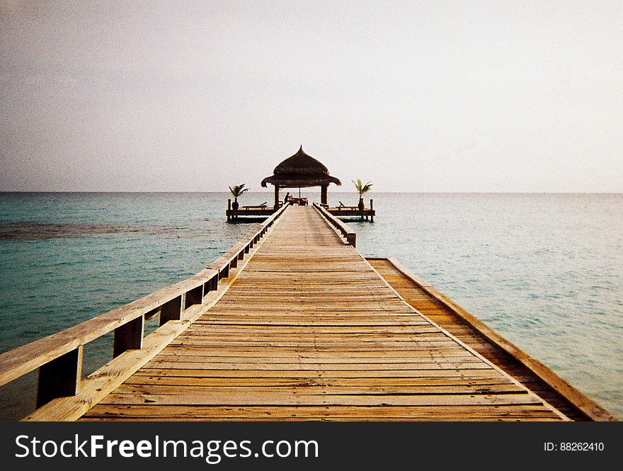 Wooden Pier In Maldives