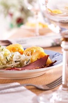 Served Food On A Table Royalty Free Stock Photo Served Food On A Table Royalty Free Stock Photo