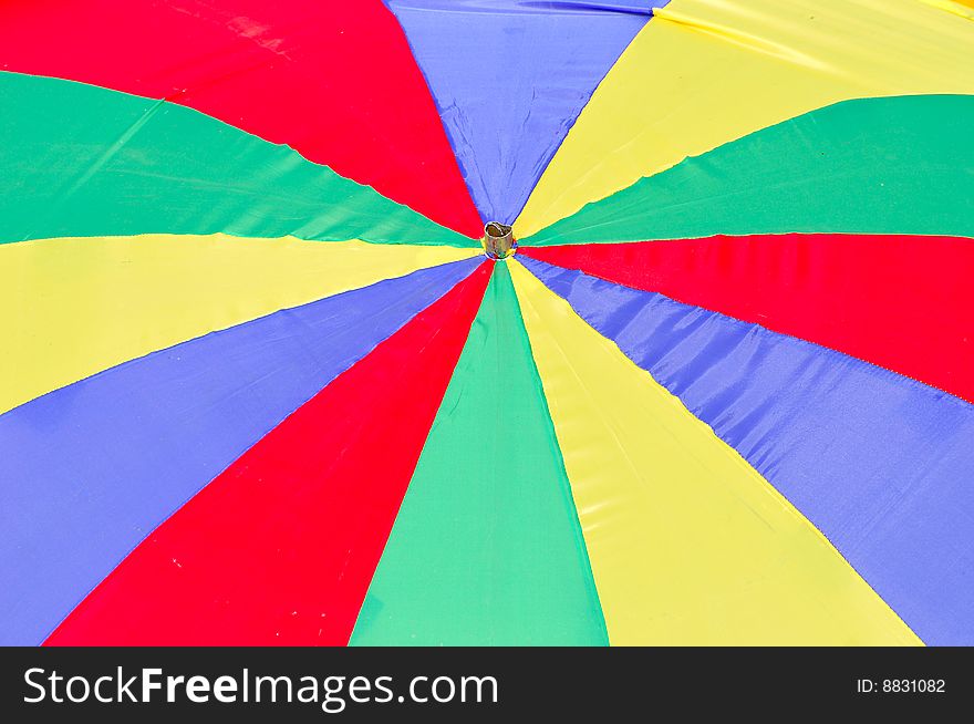 Umbrella top with different colors.