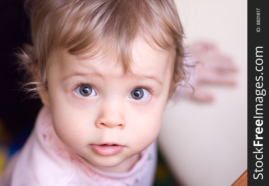 Little girl close-up face portrait - shallow DOF