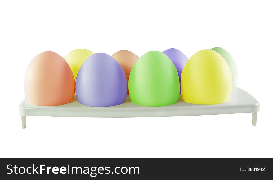 Easter eggs on the pedestal