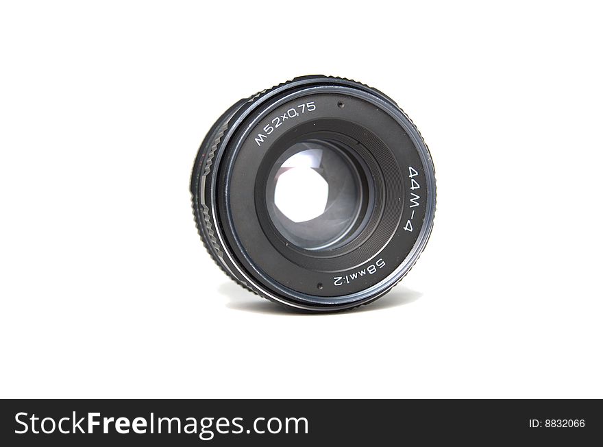 Old School Lens Isolated On White.