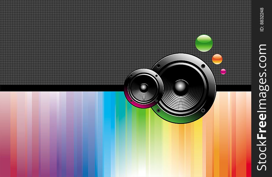 Two loudspeakers - vector abstract background