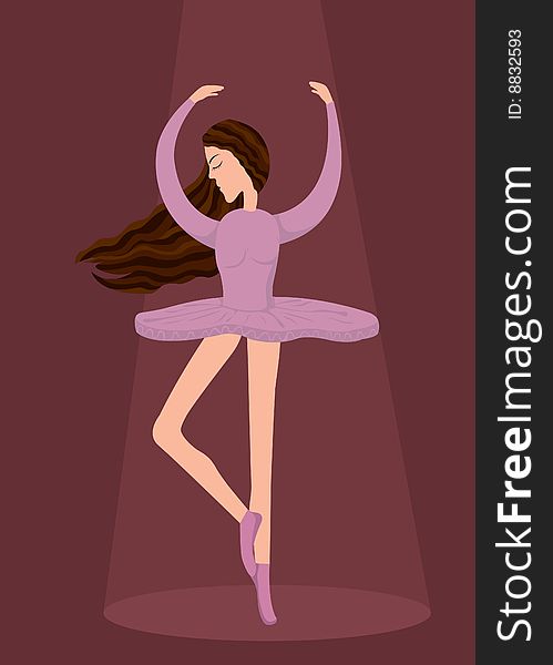 An illustration about a dancing ballerina