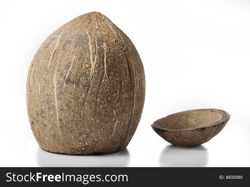 Coconut on white background, isolated