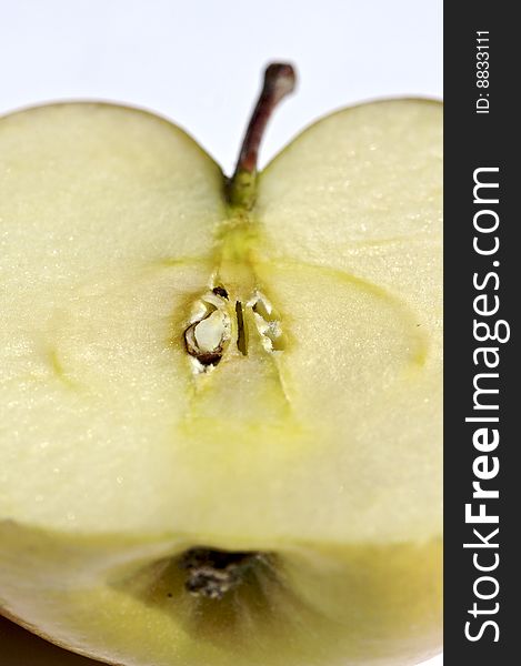 Macro image of an apple half