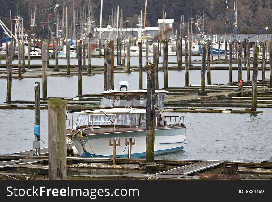 Old Motorboat docked