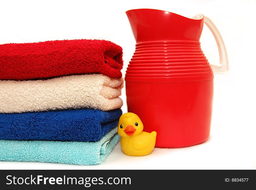 The Combined Colour Towels With Toy