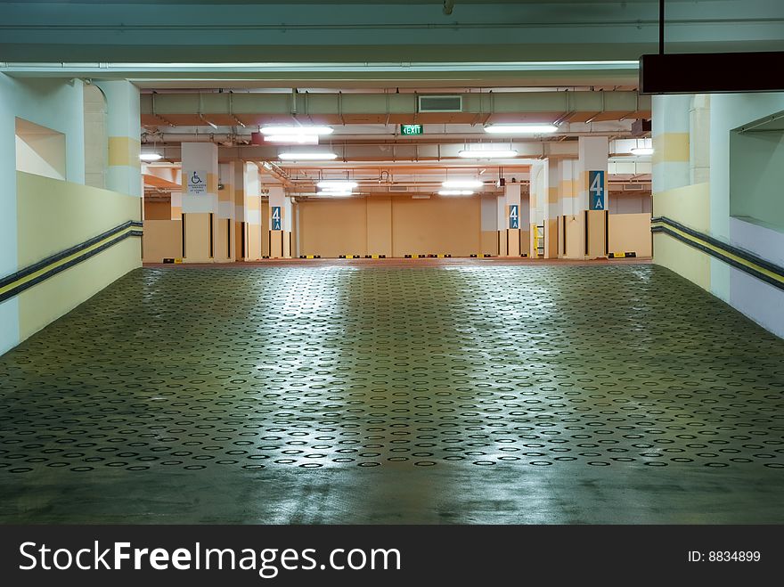 Interior of modern Underground Parking Lot Garage. Interior of modern Underground Parking Lot Garage