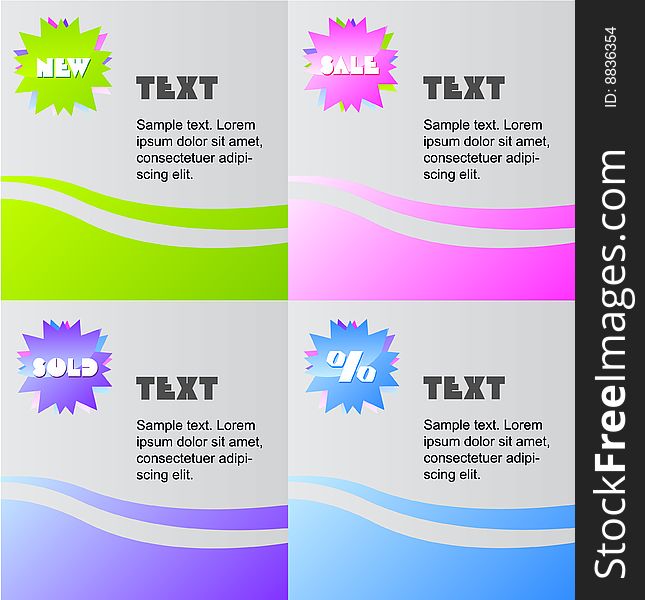 Set of vector card template. Set of vector card template.