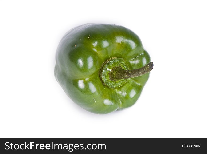 Sweet bell green paprica isolated on a white background. Sweet bell green paprica isolated on a white background