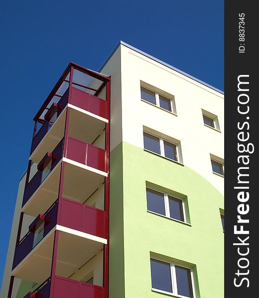 Architecture from home on blue sky.