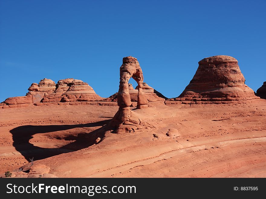 Shot on the backside of the natural sand arena where resides the Delicate Arch, Utah (USA). Shot on the backside of the natural sand arena where resides the Delicate Arch, Utah (USA)