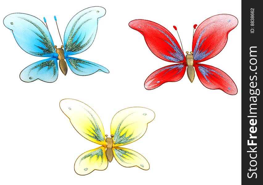 Set of butterfly decoration toys