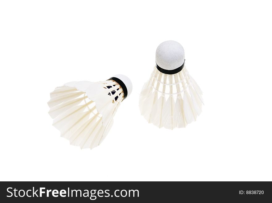 Two badminton with white background.