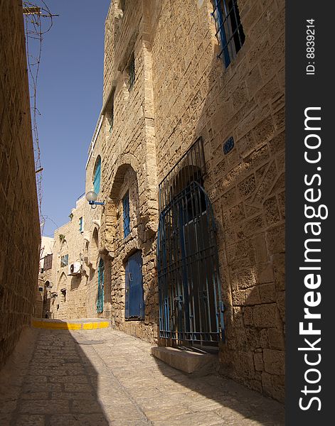 Old narrow Jaffa street, Istael. Old narrow Jaffa street, Istael