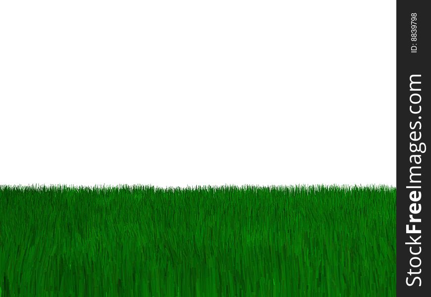3d render of grass. Isolated on white background.