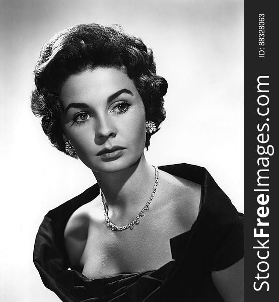 Vintage black and white portrait of Hollywood actress Jean Simmons. Vintage black and white portrait of Hollywood actress Jean Simmons.