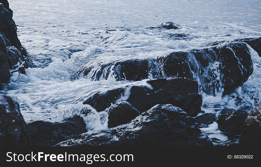 Waves Over Rocky Shores