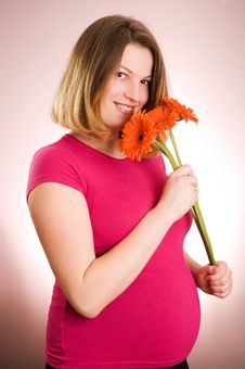 Portrait Of Joyful Beautiful Pregnant Woman Royalty Free Stock Photos Portrait Of Joyful Beautiful Pregnant Woman Royalty Free Stock Photos