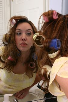 Model Getting Ready In Mirror Stock Photo Model Getting Ready In Mirror Stock Photo