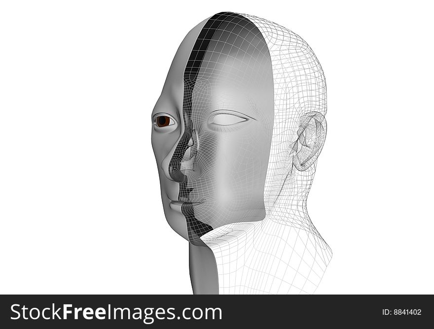 Cybernetic Man In 3d