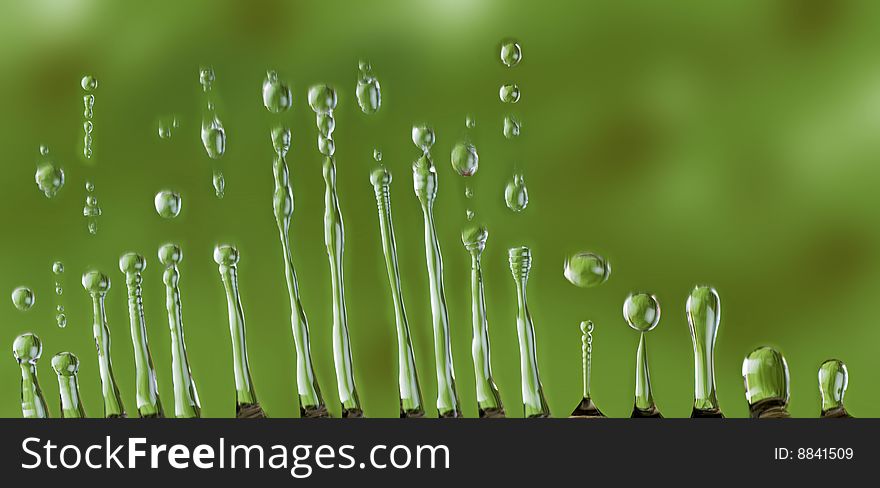 Water drop on green background - abstract. Water drop on green background - abstract