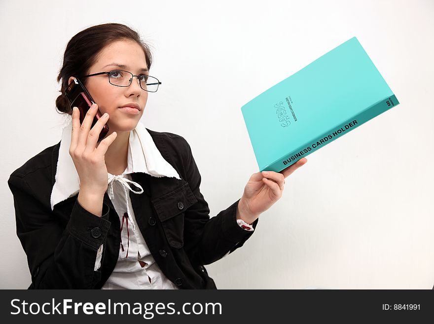 Businesswoman Talking On A Mobile Telephone