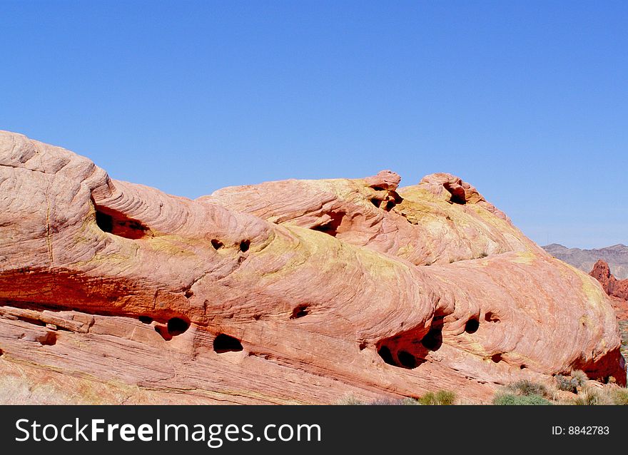 Rock formation found in the Valley of Fire in Nevada. Rock formation found in the Valley of Fire in Nevada.