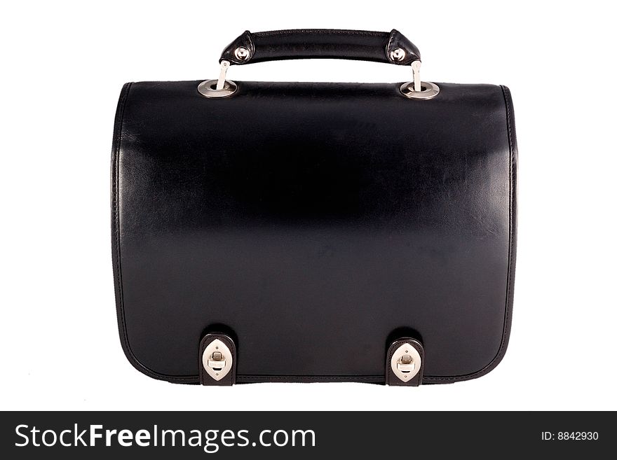 Black business bag on a white background