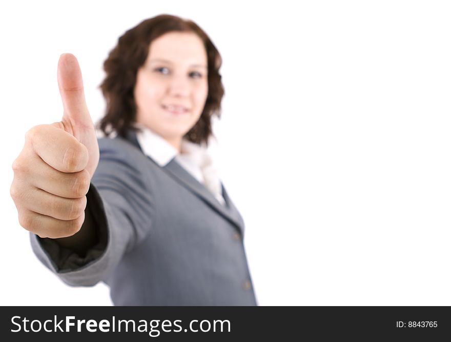 Business woman on a white background