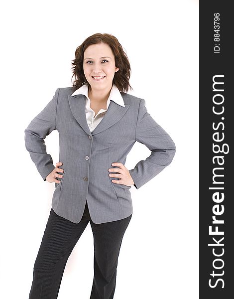 Business woman on a white background