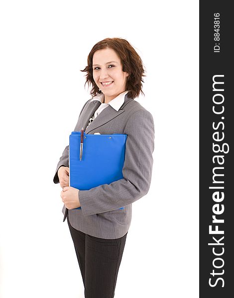 Business woman on a white background