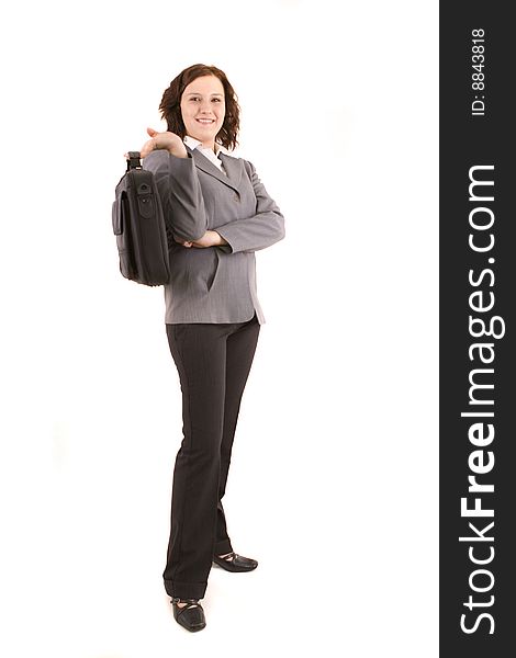 Business woman on a white background