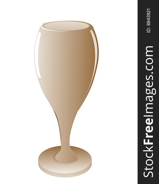 Empty wine glass on isolated white background