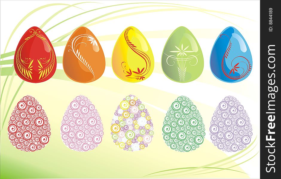 Color easter eggs,vector illustration