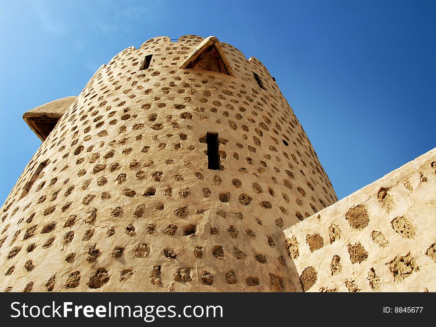 An ancient wind tower in dubai museum. An ancient wind tower in dubai museum