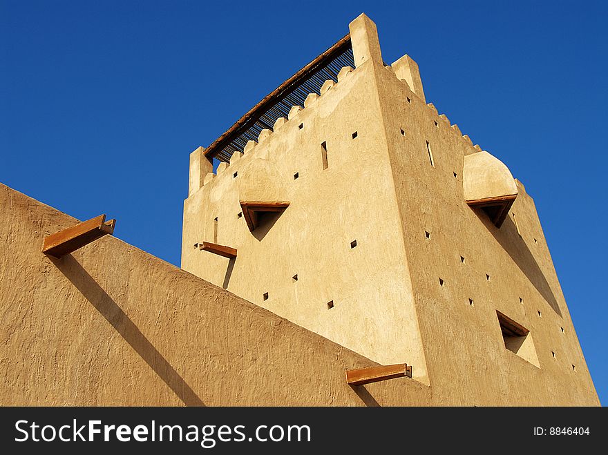 An ancient wind tower in dubai museum