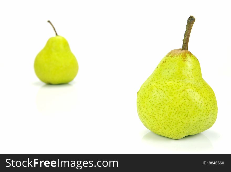 Pears isolated against a white backbround