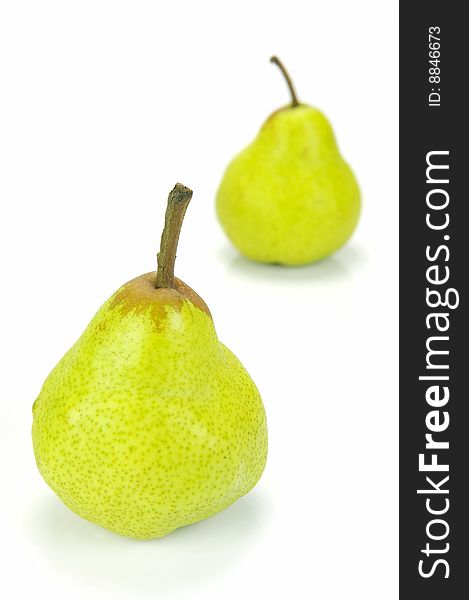 Pears isolated against a white background