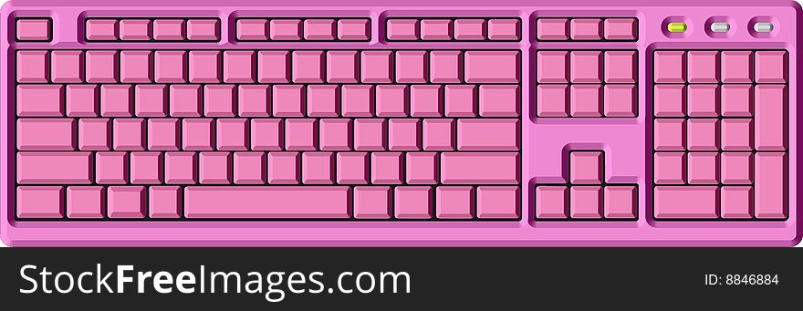 Pink blank keyboard for girl. Pink blank keyboard for girl