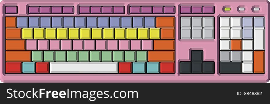 Colourful blank keyboard for kids. Colourful blank keyboard for kids