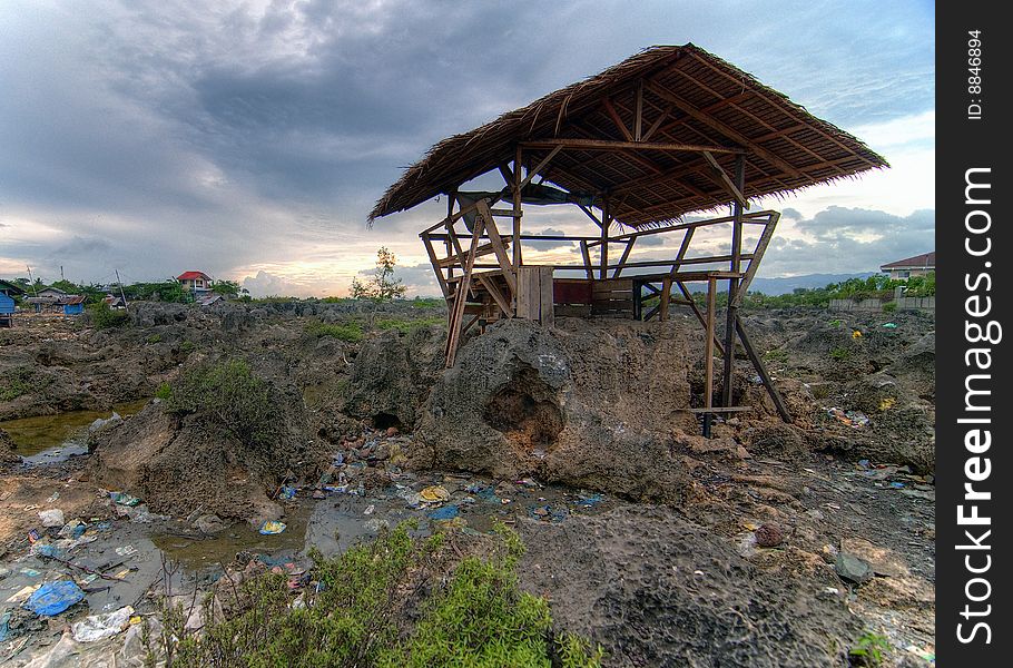 This simple shed is located in Barangay Babag, Lapu-lapu City, Cebu, Philippines. This HDR was taken during sunset. This simple shed is located in Barangay Babag, Lapu-lapu City, Cebu, Philippines. This HDR was taken during sunset.