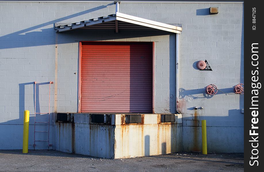 Dock on a warehouse, grocery store or industrial building. Dock on a warehouse, grocery store or industrial building.