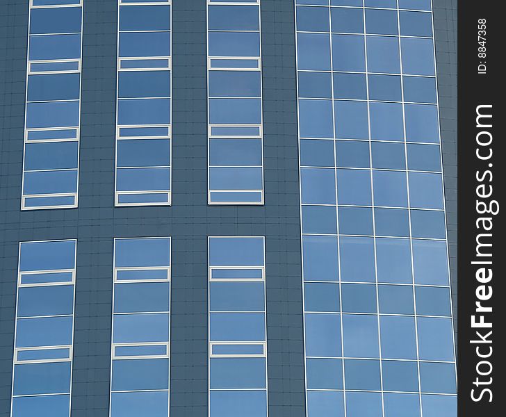 Height building. Abstract crop of modern office skyscraper. Vertical strips