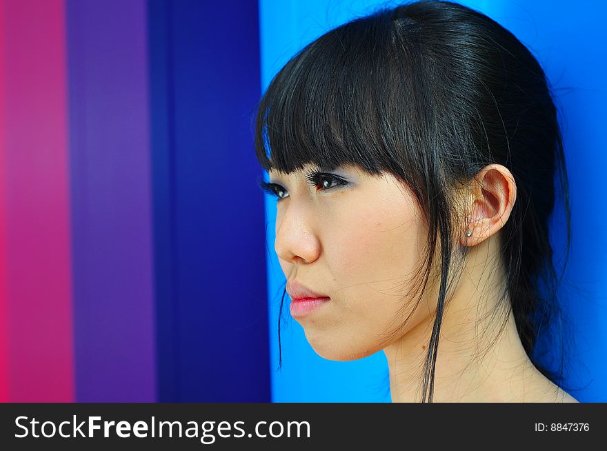 Different poses of female portraits.