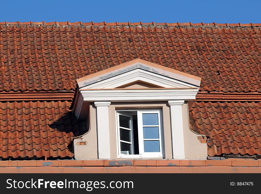 Red roof and window