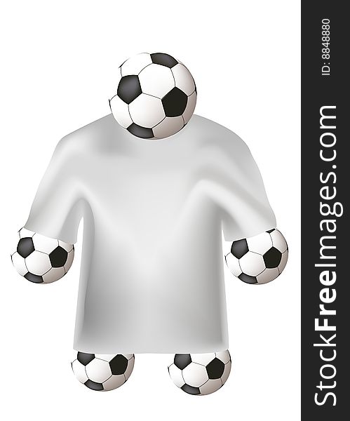 Soccer t-shirt with balls, vector illustration