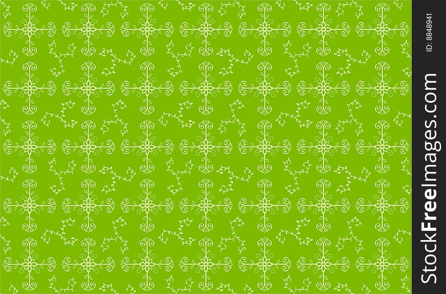 Pattern of flowers surrounded by vines on green background. Change the colour its a vector. Pattern of flowers surrounded by vines on green background. Change the colour its a vector.