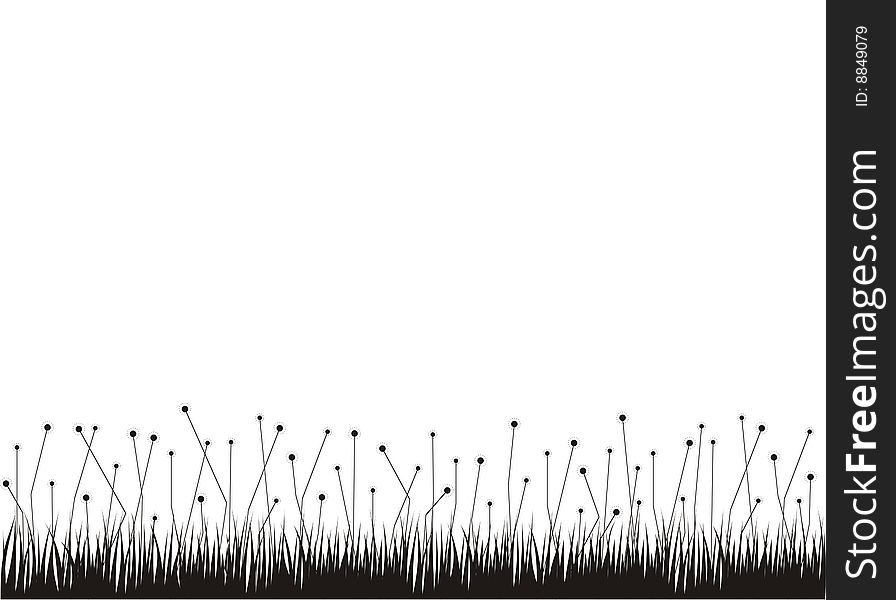 Grass with Pollen silhouette border. Change the colour its a vector.